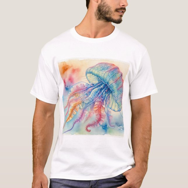 T-shirt Portuguese Man O War 180724AREF118 - Watercolor (Devant)