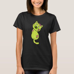 T-shirt Pose Chat Fou Zombie Horreur Animal Halloween Mons