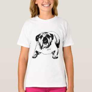 T-shirt Pose de bouledogue d'hiver