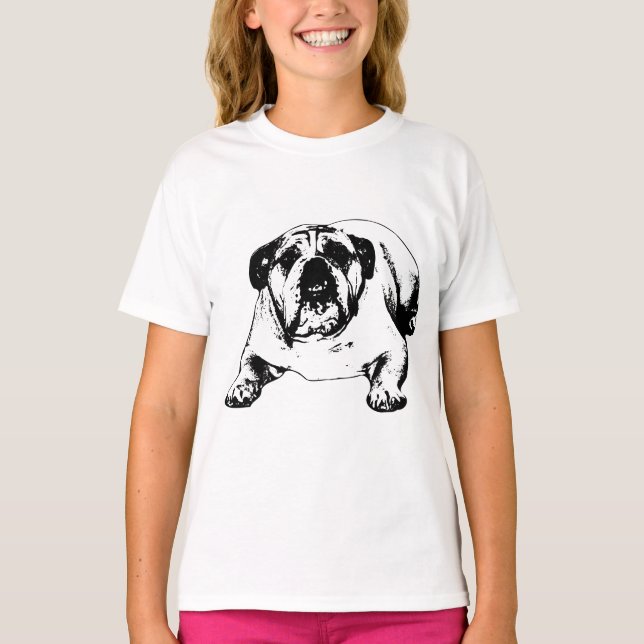 T-shirt Pose de bouledogue d'hiver (Devant)