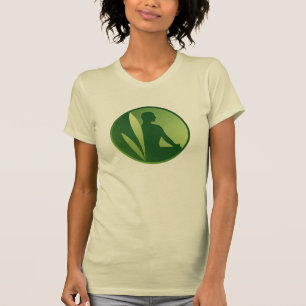T-shirt Pose de méditation Vert Gradient doux