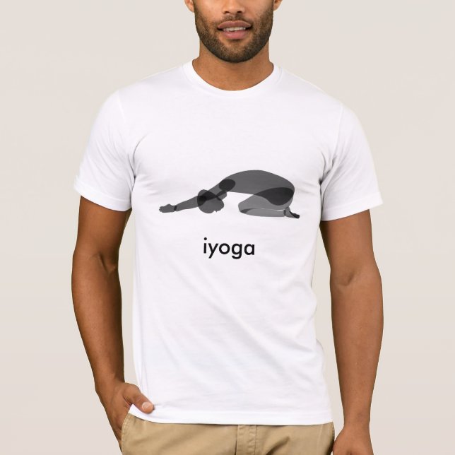 T-shirt Pose descendante noir, iyoga (Devant)
