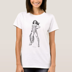 T-shirt Pose noir et blanc Wonder Woman