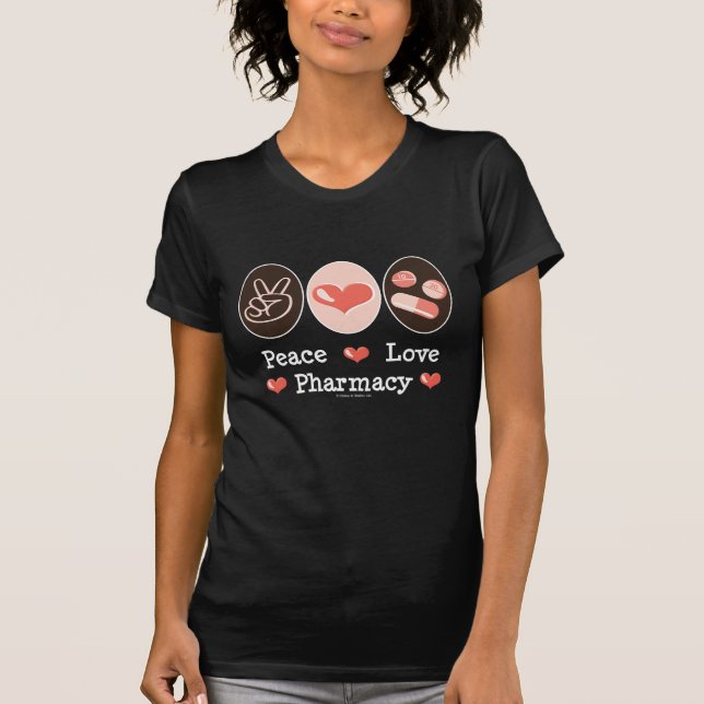 T-shirt posé par pharmacie d'amour de paix (Devant)