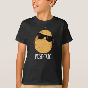 T-shirt Pose-tato Blague drôle de pomme de terre Fond somb