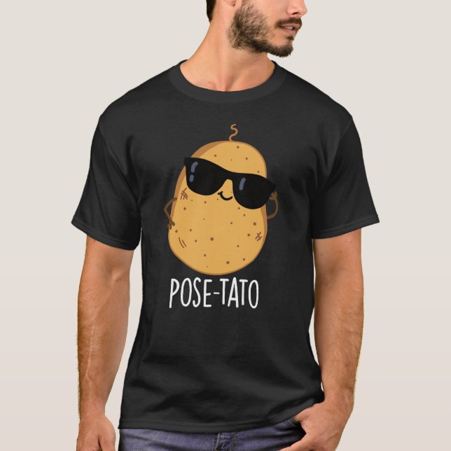 T-shirt Pose tato drôle Pun de pommes de terre Dark BG (Devant)