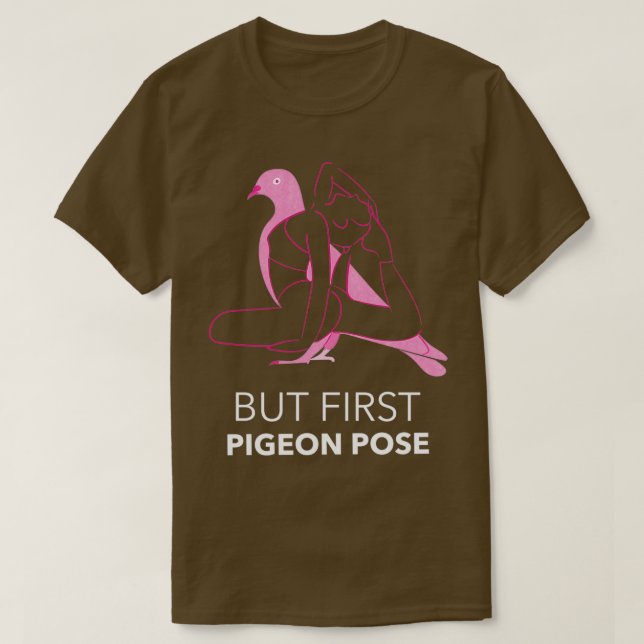 T-shirt Pose Yoga Pigeon (Design devant)