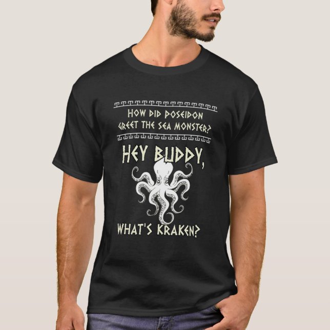 T-shirt Poseidon and Ancient Greek Mythology Monster Histo (Devant)