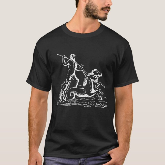 T-shirt Poseidon - Dieu de Grec de Neptune (Devant)