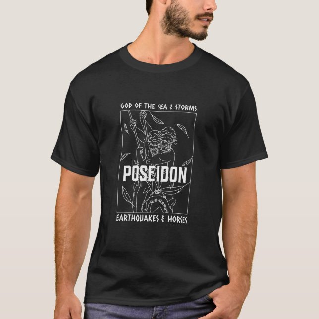 T-shirt Poséidon Grec Dieu De La Mer Tempêtes Séismes H (Devant)