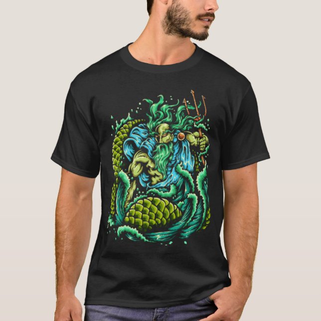 T-shirt Poséidon - Le Roi De La Mer Mythologie Grecque Océ (Devant)