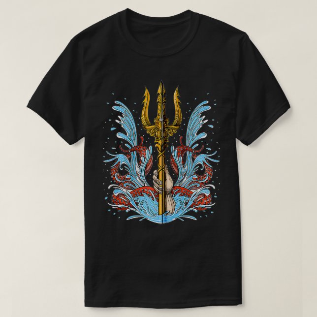 T-shirt Poseidon Trident Ancient Greek God Mythology Greek (Design devant)
