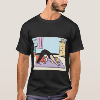 T-shirt Poses de yoga amusants à la maison Chat et chien e