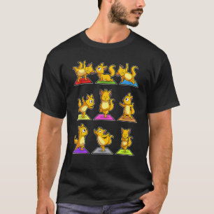 T-shirt Poses de yoga de chat paresseux Sports Gymnastique