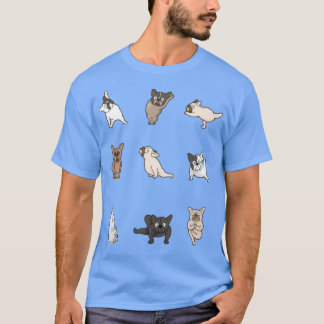 T-shirt Poses de Yoga de Chien-taureau français
