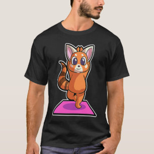 T-shirt Poses de yoga de Panda roux Sport Gymnastique Batt