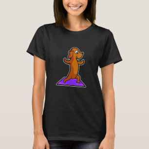 T-shirt Poses de yoga de teckel Sport Gymnastique Ohmmm Cœ