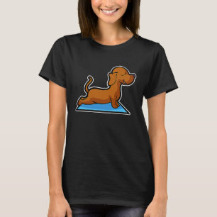 T-shirt Poses de yoga de teckel Sport Gymnastique Ohmmm Cœ