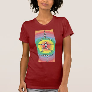 T-shirt Poses en bois d'homme de yoga de Rainbow Warrior
