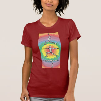 T-shirt Poses en bois d'homme de yoga de Rainbow Warrior