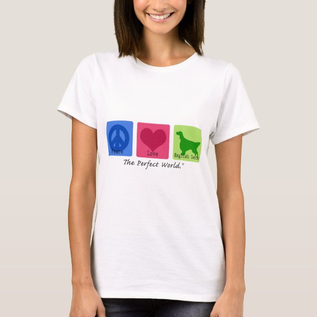 T-shirt Poseur anglais d'amour de paix (Devant)