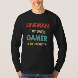 T-shirt Poseur de lignes de jour joueur de jeux vidéo de n