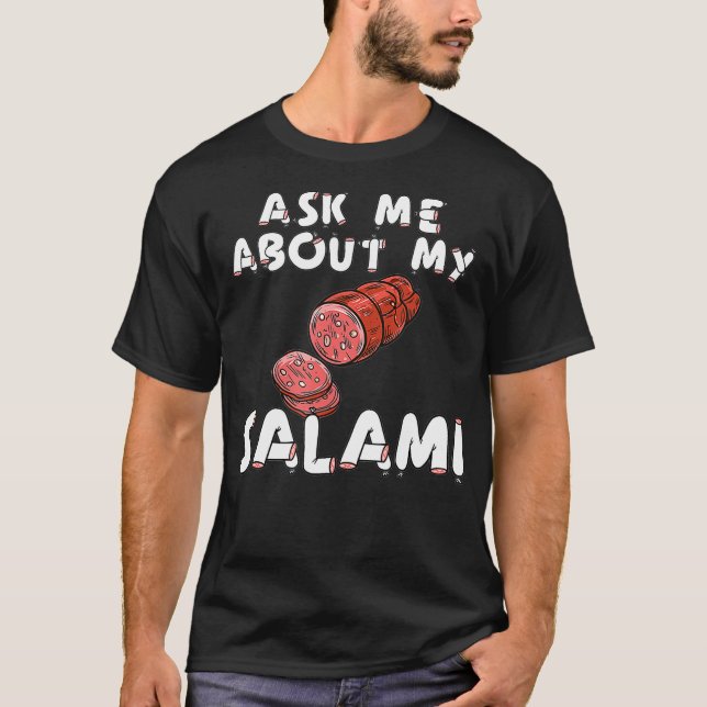 T-shirt Posez-Moi Des Questions Sur Mon Salami, Chef, Bouc (Devant)