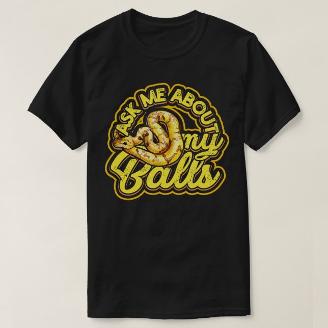 T-shirt Posez-moi la question de mes boules Funny Ball Pyt (Design devant)