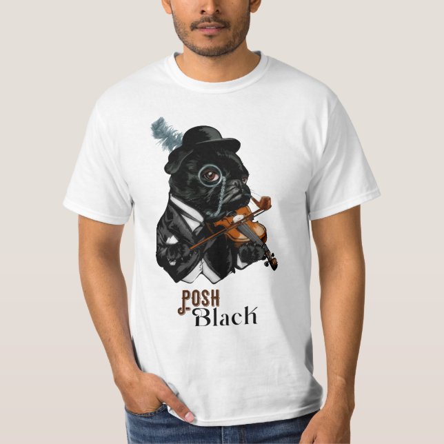 T-shirt Posh Black Frenchie Bulldog   (Devant)