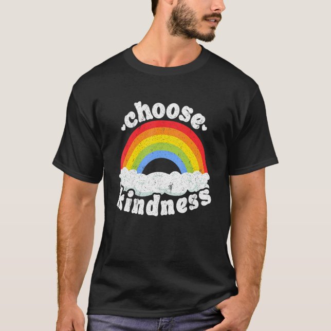 T-shirt Positif Anti-intimidation Arc-en-ciel Paix Hippie  (Devant)