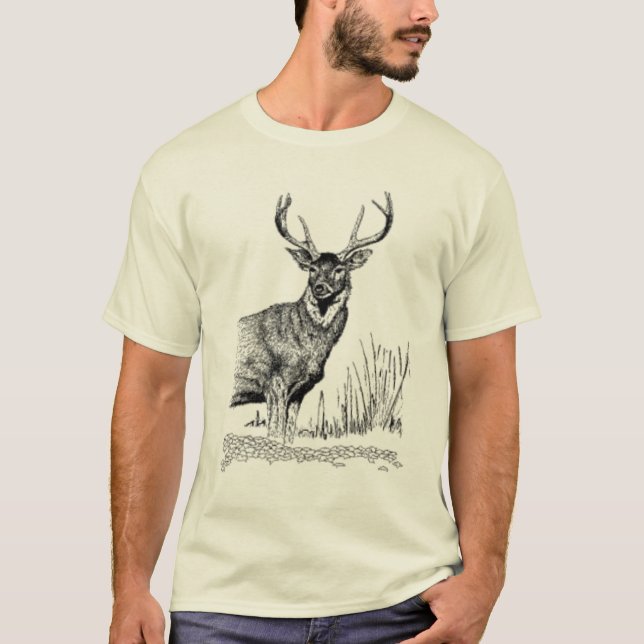 T-shirt Position de cerfs communs (Devant)