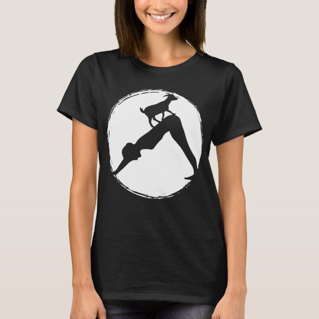 T-shirt Position du chien en bas du yoga de chèvre - étudi (Devant)