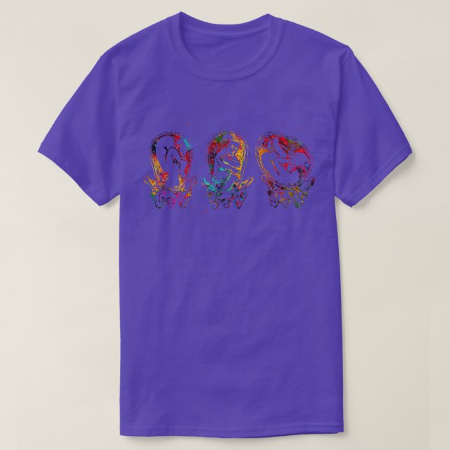 T-shirt Positionne l'enfant dans l'utérus 1 (Design devant)