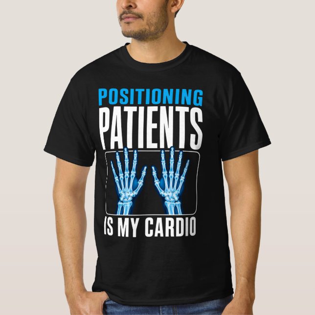 T-shirt Positionner les patients est ma cardio drôle techn (Devant)