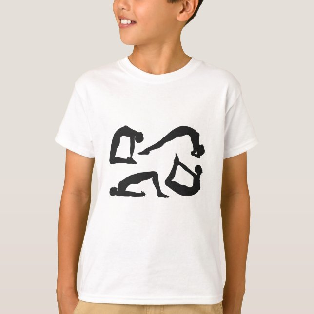 T-shirt Positions de yoga Silhouettes (Devant)
