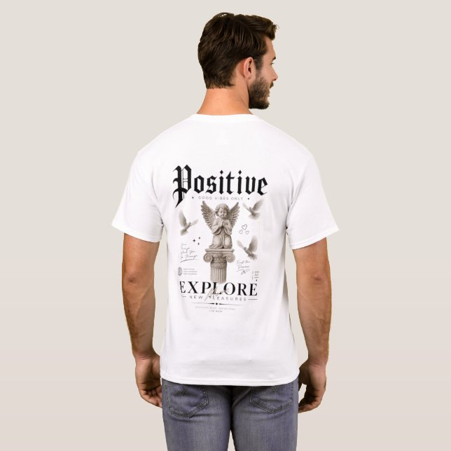 T-Shirt Positive Explore Imprimé au Dos (Dos entier)