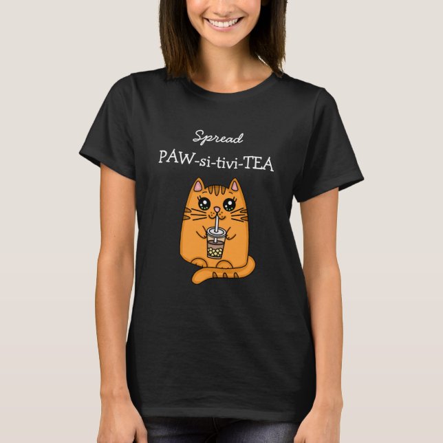 T-shirt Positivité de propagation | Kawaii Chat et tourte  (Devant)