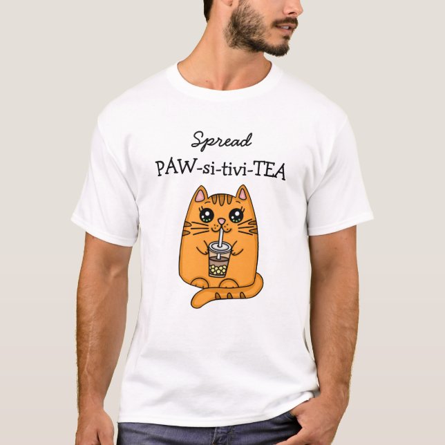 T-shirt Positivité de propagation | Kawaii Chat et tourte  (Devant)