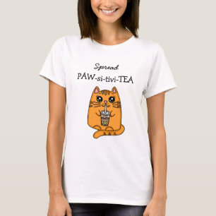 T-shirt Positivité de propagation Kawaii Chat et tourte