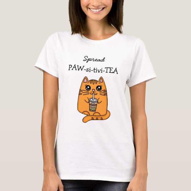 T-shirt Positivité de propagation | Kawaii Chat et tourte  (Devant)