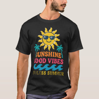 T-shirt Positivité des palmiers - Ambiance rétro été