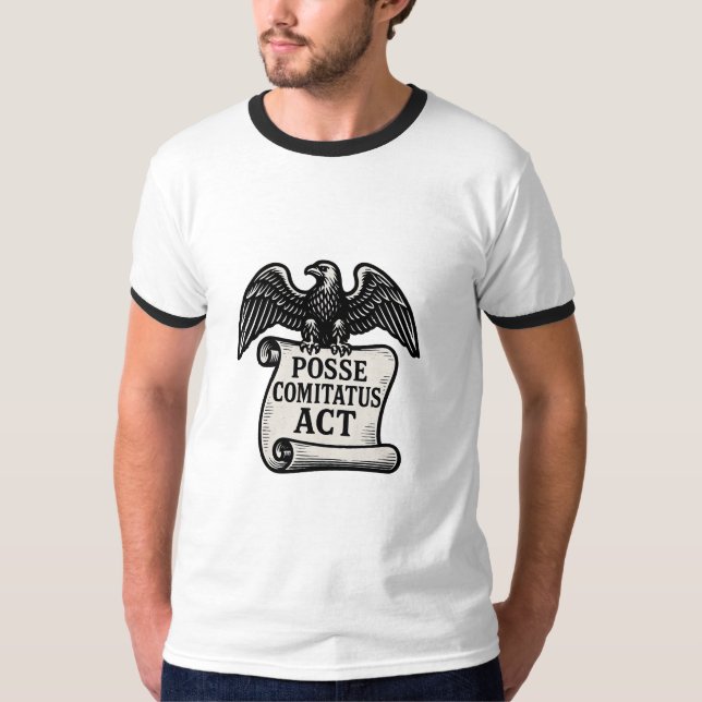 T-shirt Posse Comitatus Act Eagle Scroll (Devant)