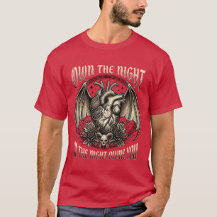 T-shirt Possédez la Nuit - Cœur Gothique et Tatouage d'Ail