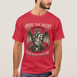 T-shirt Possédez la Nuit - Cœur Gothique et Tatouage d'Ail