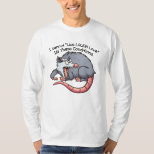 T-shirt possom mignon je ne peux pas "Vivre Rire Aimer"