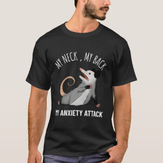 T-shirt Possum Cou Précédent Anxiété Attaque Trash Panda O
