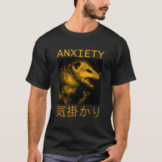 T-shirt Possum d'anxiété japonais Japon Texte Opossum