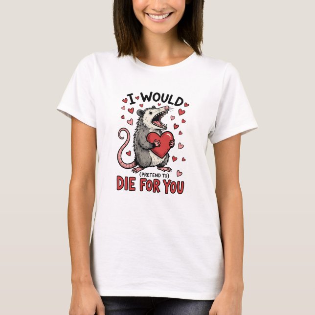 T-shirt Possum drôle de la Saint-Valentin (Devant)