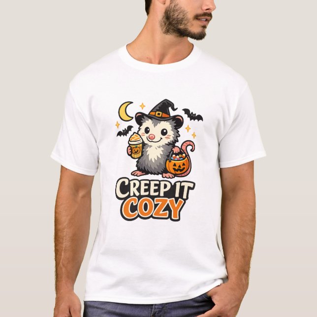 T-shirt Possum Halloween Creep It Cozy (Devant)