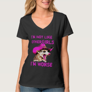 T-shirt Possum Pas Comme D'Autres Filles Pire Drôle Opossu